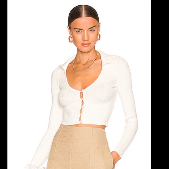 REVOLVE Tops - Clarissa Deep V Top in IVORY NWT